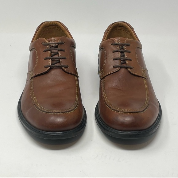 Clarks Leather Oxfords Mens Size 10 Lace Up Shoes Brown Conform Casual - Picture 4 of 8